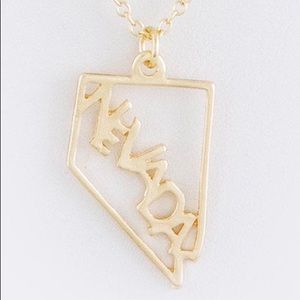 Silver & Gold Nevada State Necklace! 2 Necklaces